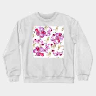 pattern of wild pink flowers Crewneck Sweatshirt